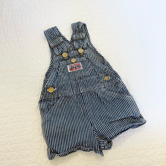 Other - Liberty Railroad Stripe Short Baby overalls